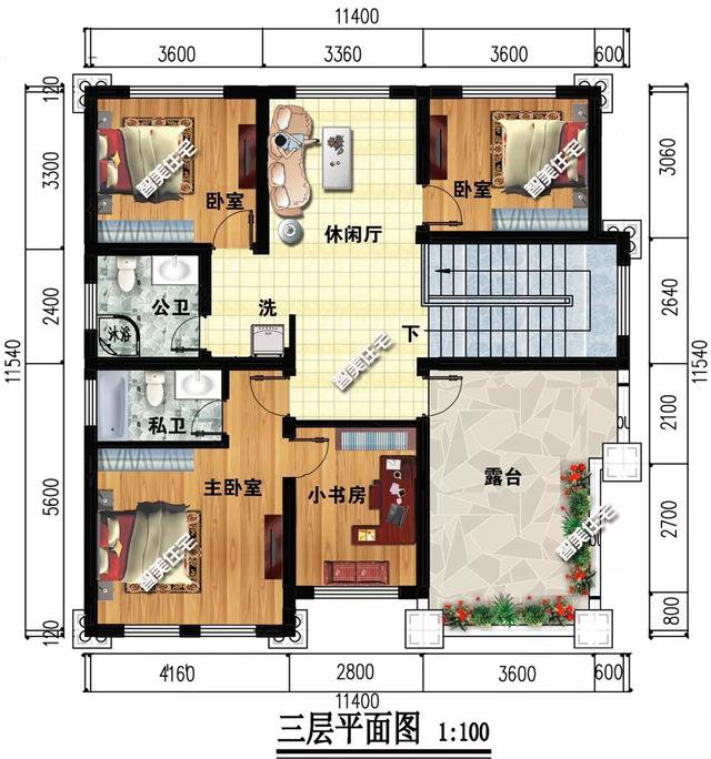 整體感覺(jué)很大氣的一棟農村別墅，帶堂屋和套臥，造價(jià)35萬(wàn)!各方面都非常合適！