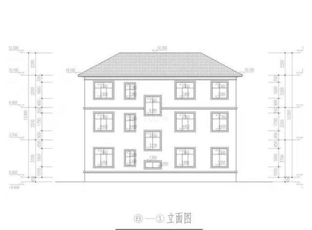 推薦一款三層的自建房，四開(kāi)間的結構這樣的設計方案，帶立面效果圖，看起來(lái)更加的直觀(guān)!