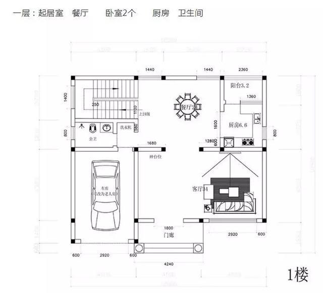 這款別墅根據農村居住習慣設有堂屋神位，將品質(zhì)生活與傳統習俗相結合，適合廣大地區建造。