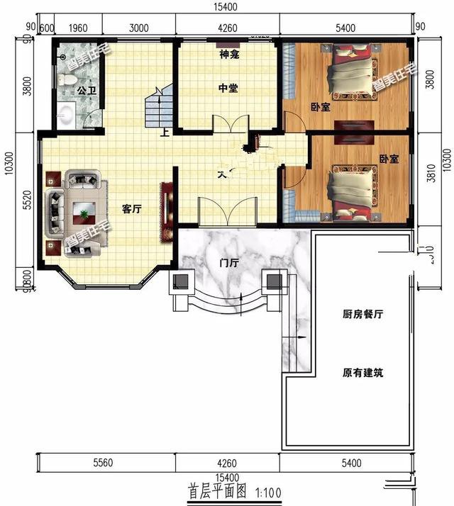 果在老家建一棟三層或者三層以上的別墅，很多人也會(huì )考慮做平屋面，尤其是下面這兩款戶(hù)型中屋面的做法廣受歡迎，造價(jià)經(jīng)濟施工易。