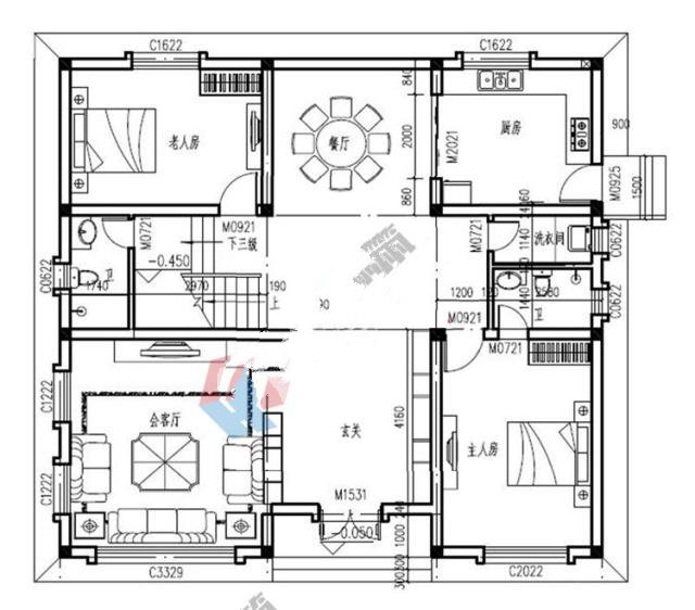 本款別墅帶露臺，地中海風(fēng)格，獨具特色的造型讓房子在農村成為一道特色的風(fēng)景,亮麗顯眼！