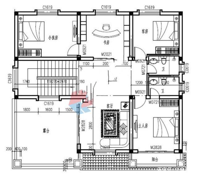 本款別墅帶露臺，地中海風(fēng)格，獨具特色的造型讓房子在農村成為一道特色的風(fēng)景,亮麗顯眼！