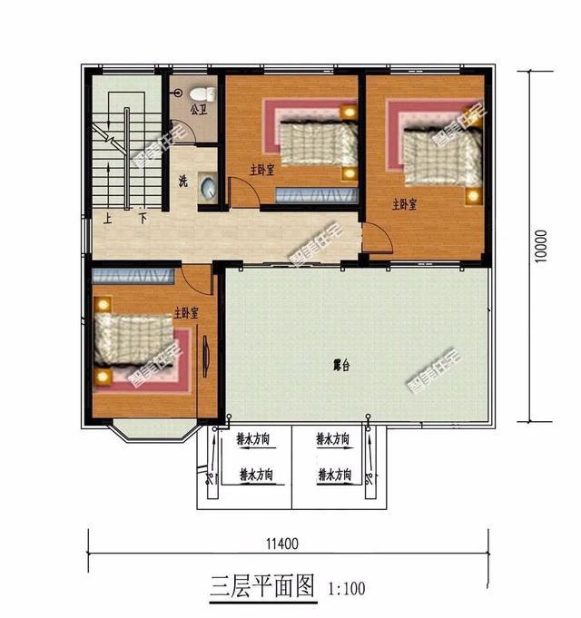 你家的別墅三層帶露臺設計嗎？既有足夠的晾曬空間，又能按照自己需求搭個(gè)玻璃房做花房，想想都很不錯呢！