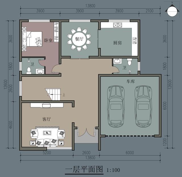 農村自建別墅，五房一廳兩層，13.8米寬，雙車(chē)庫，醒來(lái)時(shí)會(huì )在夢(mèng)中開(kāi)懷大笑。