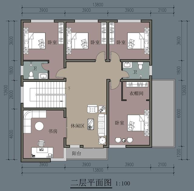 農村自建別墅，五房一廳兩層，13.8米寬，雙車(chē)庫，醒來(lái)時(shí)會(huì )在夢(mèng)中開(kāi)懷大笑。