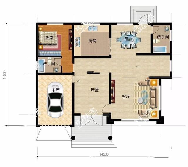 四層的鄉村別墅設計有斜屋頂，第一個(gè)客廳是空的，非常時(shí)尚有陽(yáng)光的房間！