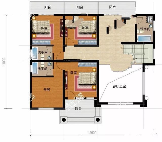 四層的鄉村別墅設計有斜屋頂，第一個(gè)客廳是空的，非常時(shí)尚有陽(yáng)光的房間！