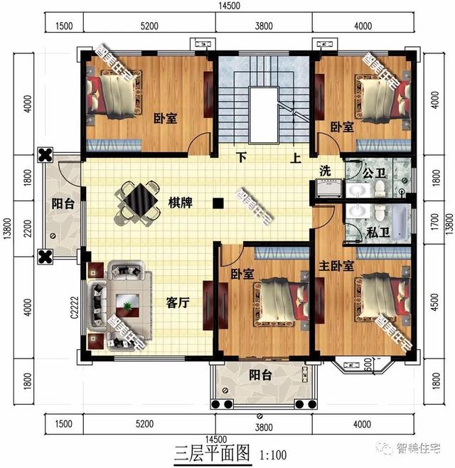 兩棟14.5米寬的四層別墅