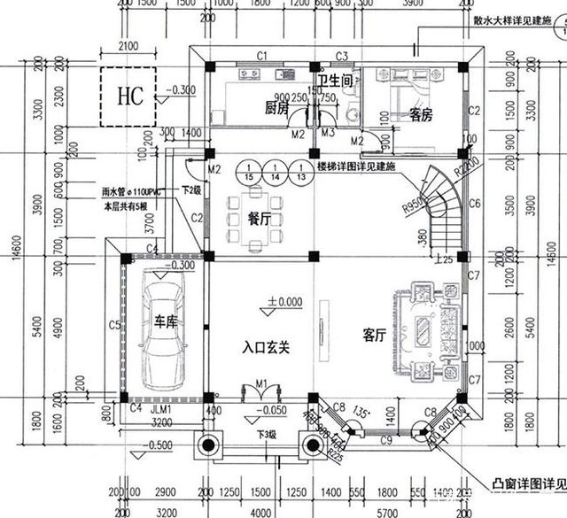 農村復式三層建筑的設計圖紙