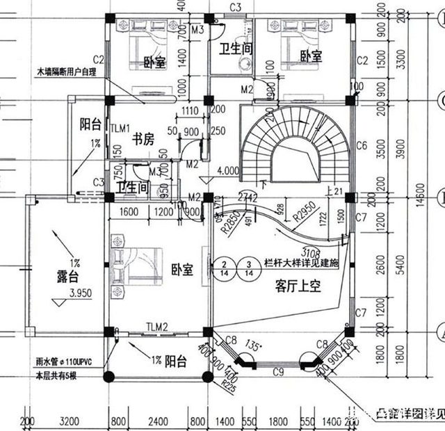 農村復式三層建筑的設計圖紙