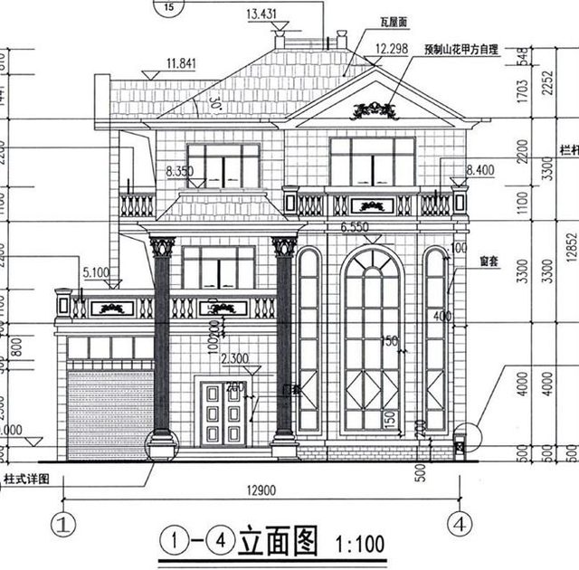 農村復式三層建筑的設計圖紙