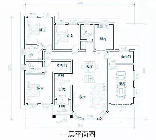 農村一樓五棟別墅設計圖紙