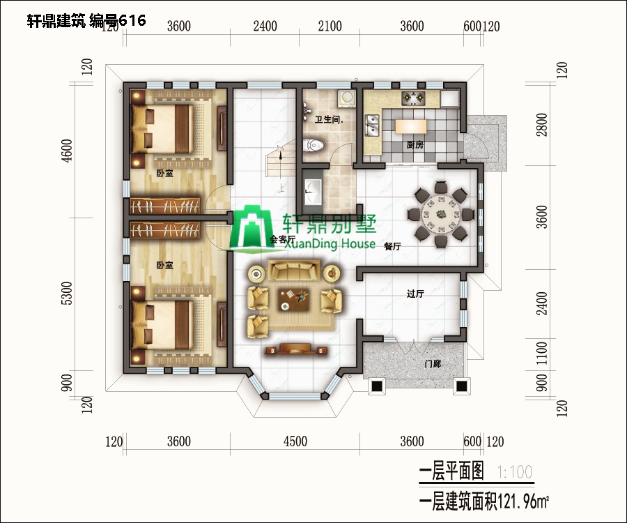 百平的小二層別墅里