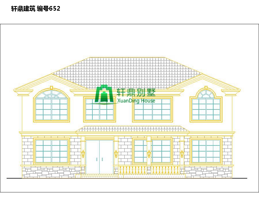  新田園自建二層別墅設計圖紙和效果圖