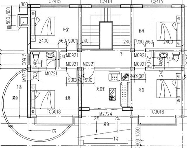 鄉村兩層建筑設計