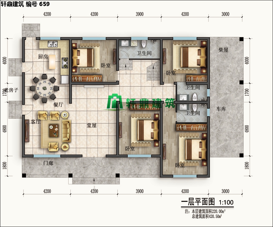 清新小二層自建別墅設計施工圖05.jpg