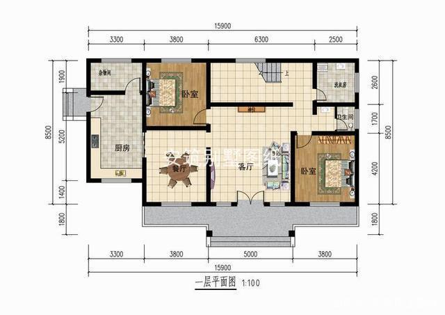 二層的農村住宅的設計圖