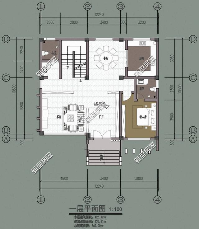 帶陽(yáng)臺的農村建筑設計圖