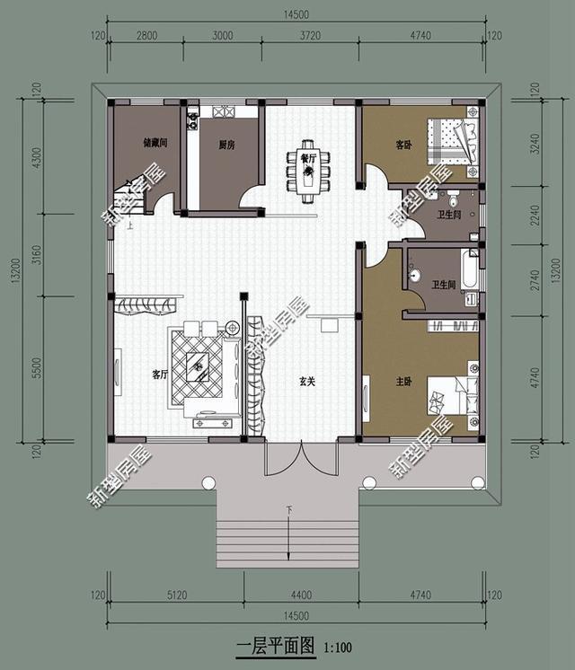 帶陽(yáng)臺的農村建筑設計圖