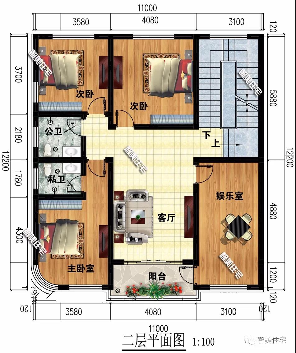 平屋頂設計的農村別墅