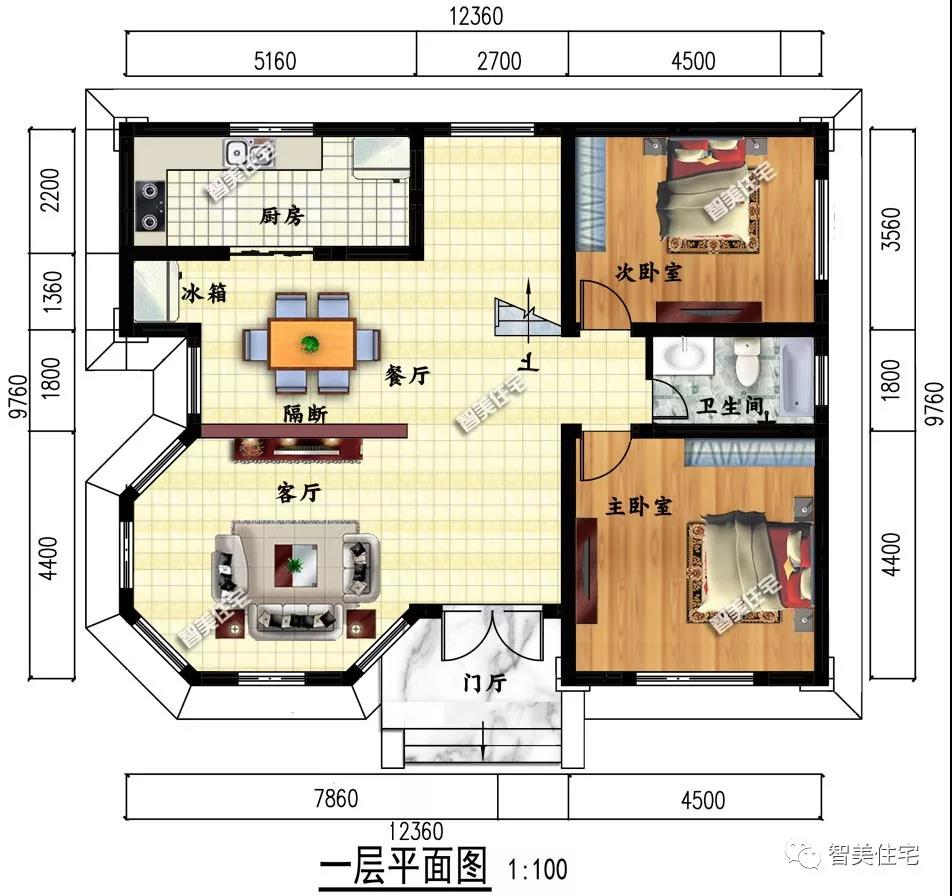 12.3×9.7米的農村別墅