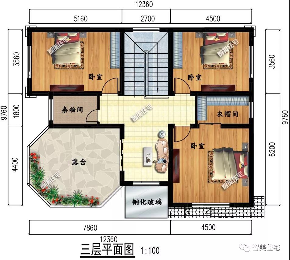 12.3×9.7米的農村別墅