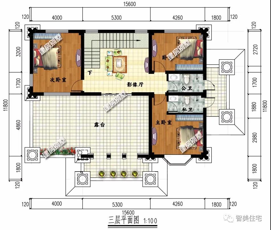 帶旋轉樓梯的農村別墅