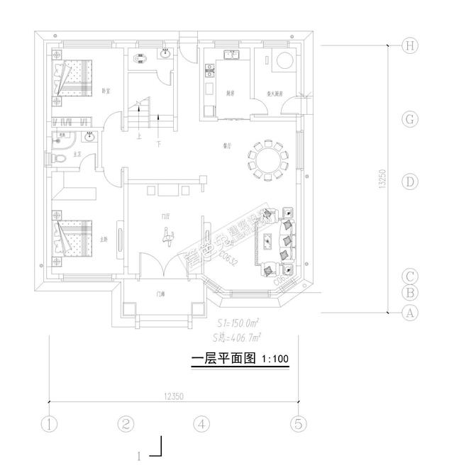 150平方米的歐式別墅外觀(guān)效果圖