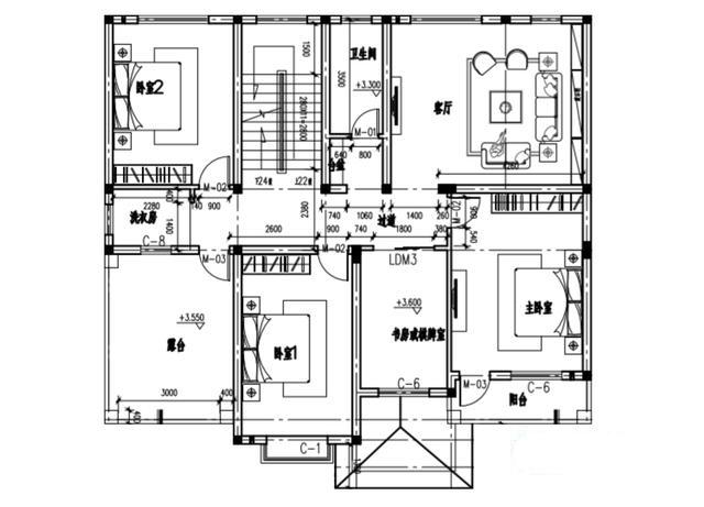 二層帶車(chē)庫的自建房屋設計圖