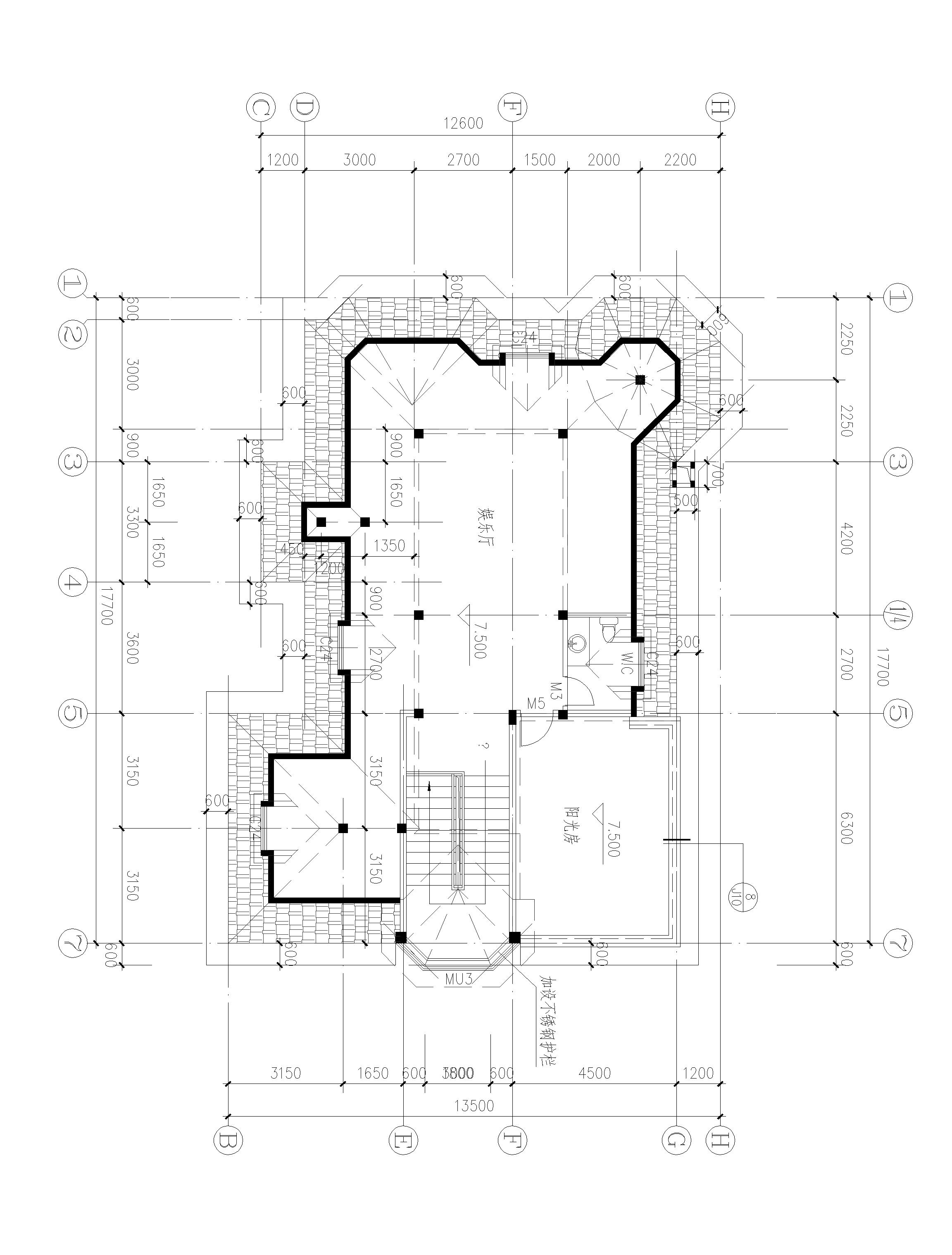 兩層半歐式別墅設計方案，適合多孩家庭，總建筑面積555㎡